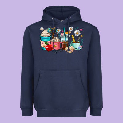 Teacher Coffee Cups Heavyweight Hoodie Designed By Ranaportraitstore