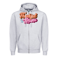 Heather Grey thankful mama Zipper Hoodie - JahusDesignShop
