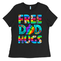 Black Pride LGBTQ Free Dad Hugs Ladies Tee - BundleAndBundleShop