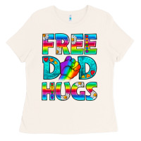 Bone Pride LGBTQ Free Dad Hugs Ladies Tee - BundleAndBundleShop