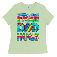 Matcha Pride LGBTQ Free Dad Hugs Ladies Tee - BundleAndBundleShop