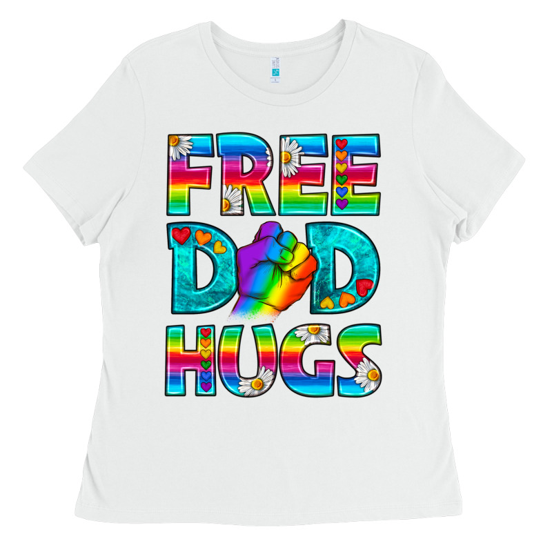 Pride Lgbtq Free Dad Hugs Ladies Tee by BundleAndBundleShop | Teevron