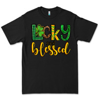 Black St. Patrick's Lucky and blessed Premium Tee - OliviaCreatesArt