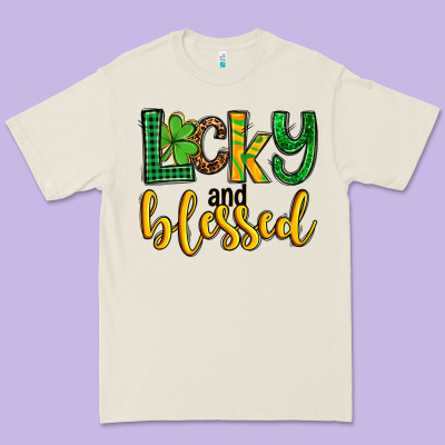 St. Patrick's Lucky And Blessed Premium Tee Designed By Oliviacreatesart