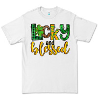 White St. Patrick's Lucky and blessed Premium Tee - OliviaCreatesArt