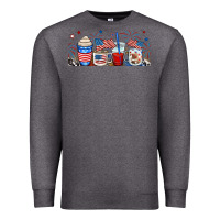 Charcoal Heather 4th of july coffe cups Premium Sweatshirt - RanaPortraitStore