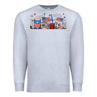 Heather Grey 4th of july coffe cups Premium Sweatshirt - RanaPortraitStore