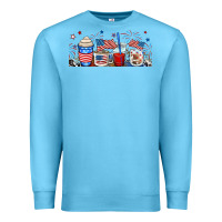 Ocean Blue 4th of july coffe cups Premium Sweatshirt - RanaPortraitStore