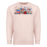 Pale Pink 4th of july coffe cups Premium Sweatshirt - RanaPortraitStore