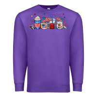 Purple 4th of july coffe cups Premium Sweatshirt - RanaPortraitStore