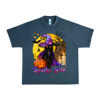 Midnight Navy spooky babe black witch cat Urban Heavy Tee - BundleAndBundleShop