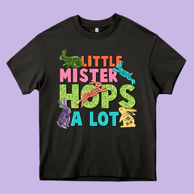 Little Mister Hops A Lot Easter Day Heavy Core Tee Designed By Cowgirlartshop
