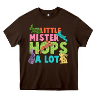Chocolate Brown Little mister hops a lot Easter Day Heavy Core Tee - CowGirlArtShop