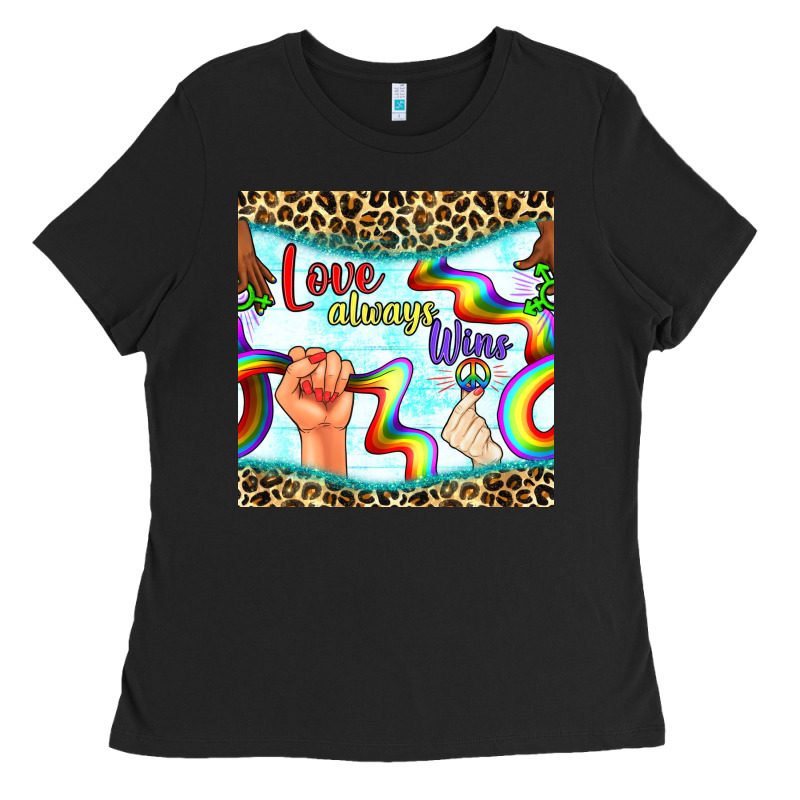 Pride Lgbtq Love Always Wins Peace Gender Symbol Ladies Tee by BundleAndBundleShop | Teevron