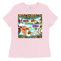 Bubblegum Pink Pride lgbtq love always wins peace gender symbol Ladies Tee - BundleAndBundleShop