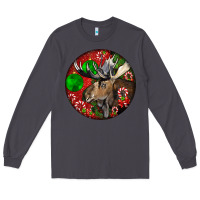 Smoke moose buck deer christmas Long Sleeve Tee - LillyAllenDesigns