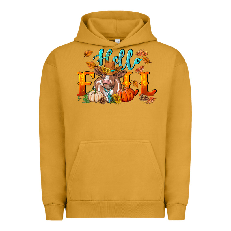 Hello Fall Heifer Cow Urban Hoodie by RanaPortraitStore | Teevron