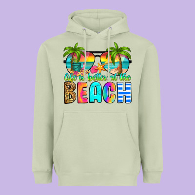 Life Is Better At The Beach Heavyweight Hoodie Designed By Ranaportraitstore