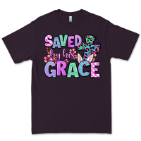 Plum Easter Day Saved by his grace Premium Tee - OliviaCreatesArt