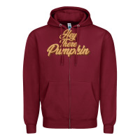 Burgundy hey there pumpkin Zipper Hoodie - JahusDesignShop