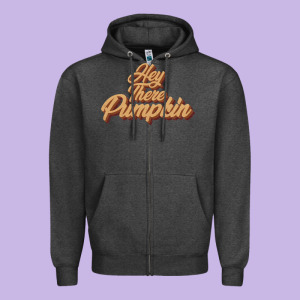 Hey There Pumpkin Zipper Hoodie Designed By Jahusdesignshop