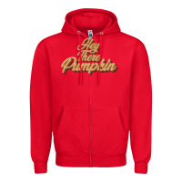 Red hey there pumpkin Zipper Hoodie - JahusDesignShop