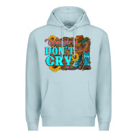 Blue Mist cowgirls don't crty boots hat sunflowers Premium Hoodie - Artiststas