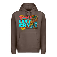 Coffee cowgirls don't crty boots hat sunflowers Premium Hoodie - Artiststas