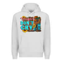 Dove Grey cowgirls don't crty boots hat sunflowers Premium Hoodie - Artiststas