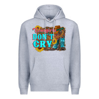 Heather Grey cowgirls don't crty boots hat sunflowers Premium Hoodie - Artiststas