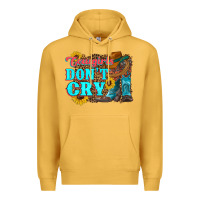 Mustard cowgirls don't crty boots hat sunflowers Premium Hoodie - Artiststas