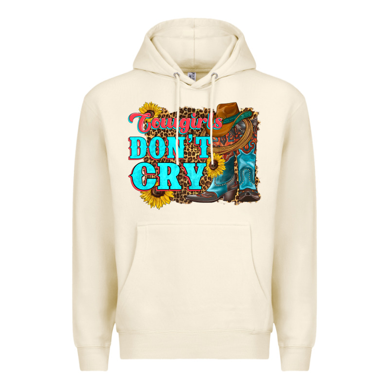 Cowgirls Don't Crty Boots Hat Sunflowers Premium Hoodie by Artiststas | Teevron