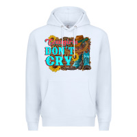 White cowgirls don't crty boots hat sunflowers Premium Hoodie - Artiststas