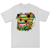 Dove Grey Arkansas Map Sunflower Cactus Serape Premium Tee - RanaPortraitStore