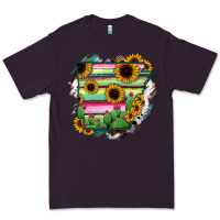 Plum Arkansas Map Sunflower Cactus Serape Premium Tee - RanaPortraitStore