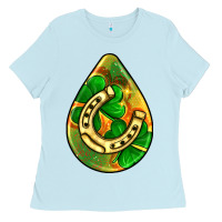 Baby Blue st.patrick's teardrop earrings Ladies Tee - FaDigitalArtStudio