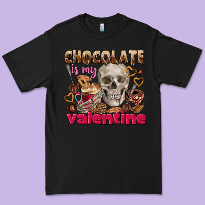 Skull Chocolate Is My Valentine Premium Tee Designed By Fadigitalartstudio