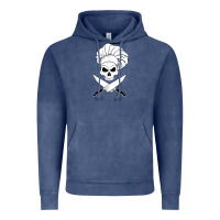 Vintage Denim chef skull and crossbones knives halloween Vintage Hoodie - linhVisuals