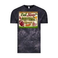 Cloud Black eat sleep football repeat tumbler Vintage Tee - BundleAndBundleShop