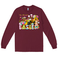 Burgundy Im Digging Easter Long Sleeve Tee - CowhideDigitalArt