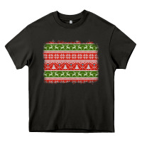 Asphalt knitted christmas reindeer pine tree background Heavy Core Tee - Jasminsmagicworld