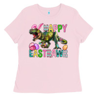 Bubblegum Pink Happy Eastrawr Easter Ladies Tee - BundleAndBundleShop