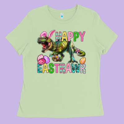 Happy Eastrawr Easter Ladies Tee Designed By Bundleandbundleshop