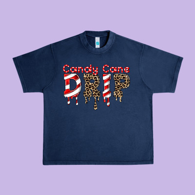 Candy Cane Drip Urban Heavy Tee Designed By Fadigitalartstudio