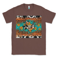 Chestnut bull skull texas map sunflower leopard cowhide Classic Tee - Artiststas