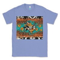 Colony Blue bull skull texas map sunflower leopard cowhide Classic Tee - Artiststas
