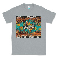 Heather Grey bull skull texas map sunflower leopard cowhide Classic Tee - Artiststas