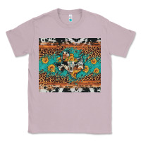 Lilac bull skull texas map sunflower leopard cowhide Classic Tee - Artiststas