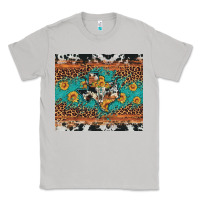 Moon Dust bull skull texas map sunflower leopard cowhide Classic Tee - Artiststas