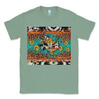 Sage bull skull texas map sunflower leopard cowhide Classic Tee - Artiststas